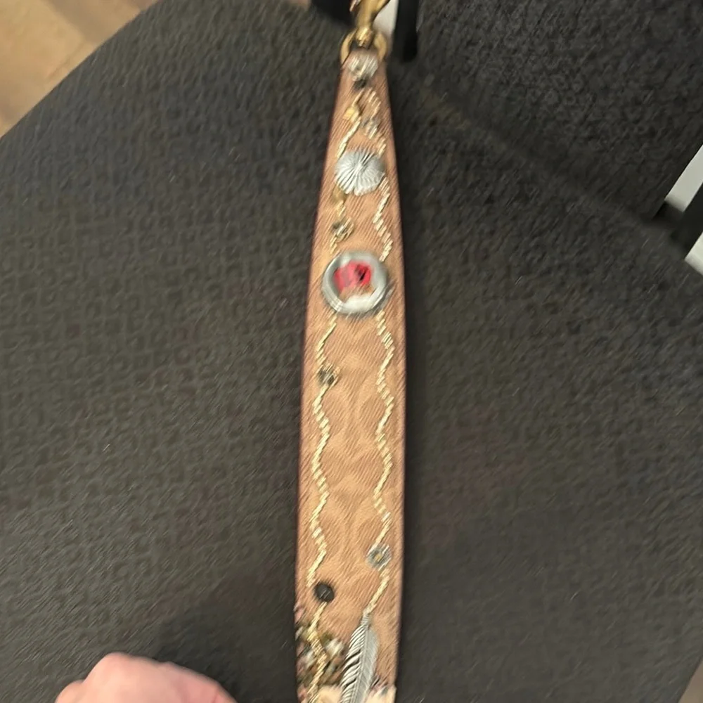 Coach Embellished Tan bag Strap - Picture 5 of 11
